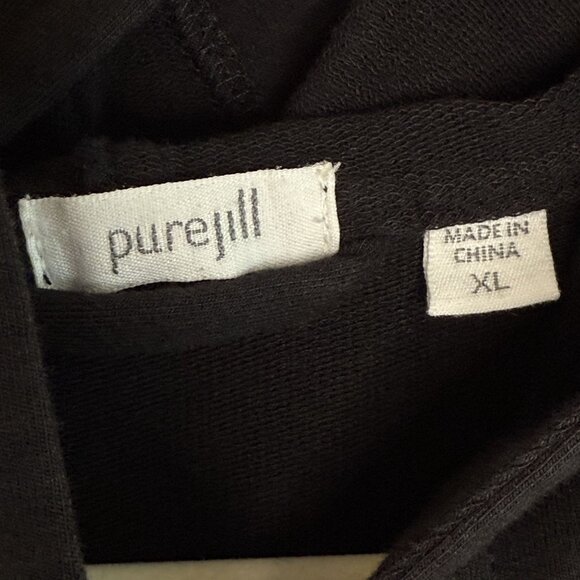 J. Jill PureJill Black Hooded Lightweight Zip-Up Jacket, XL - Picture 7 of 9